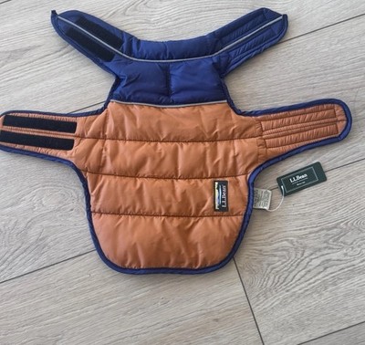 L.L.Bean Dog Winter Coat Small S Mountain Classic Parka Blue Orange Warm Puffer