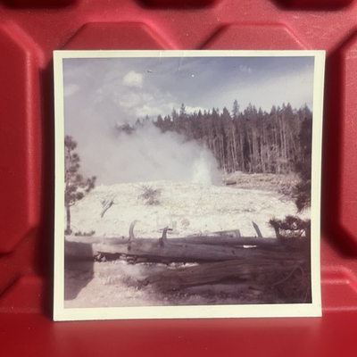 #ad Steamboat Geyser Erupting Yellowstone 3 1 2 x 3 1 2 Photograph Vintage 1960s $9.99