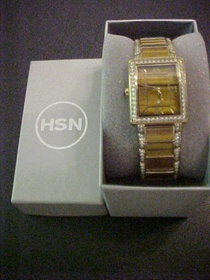 HSN Carole Brodie Rarities Tiger Eye Bracelet Watch