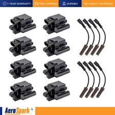 8 Square Ignition Coil & Wire Set fit 99-07 Chevrolet GMC 4.8L 5.3L 6.0L UF271