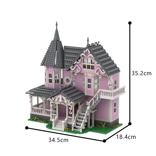 1542 PCS MOC Coraline The Pink Palace Building Set with Interior Decoration - Picture 7 of 8