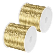 2Roll 0.4mmx100m Jewelry Wire, 26 Gauge 328FT Craft Wire Copper Wire, Gold
