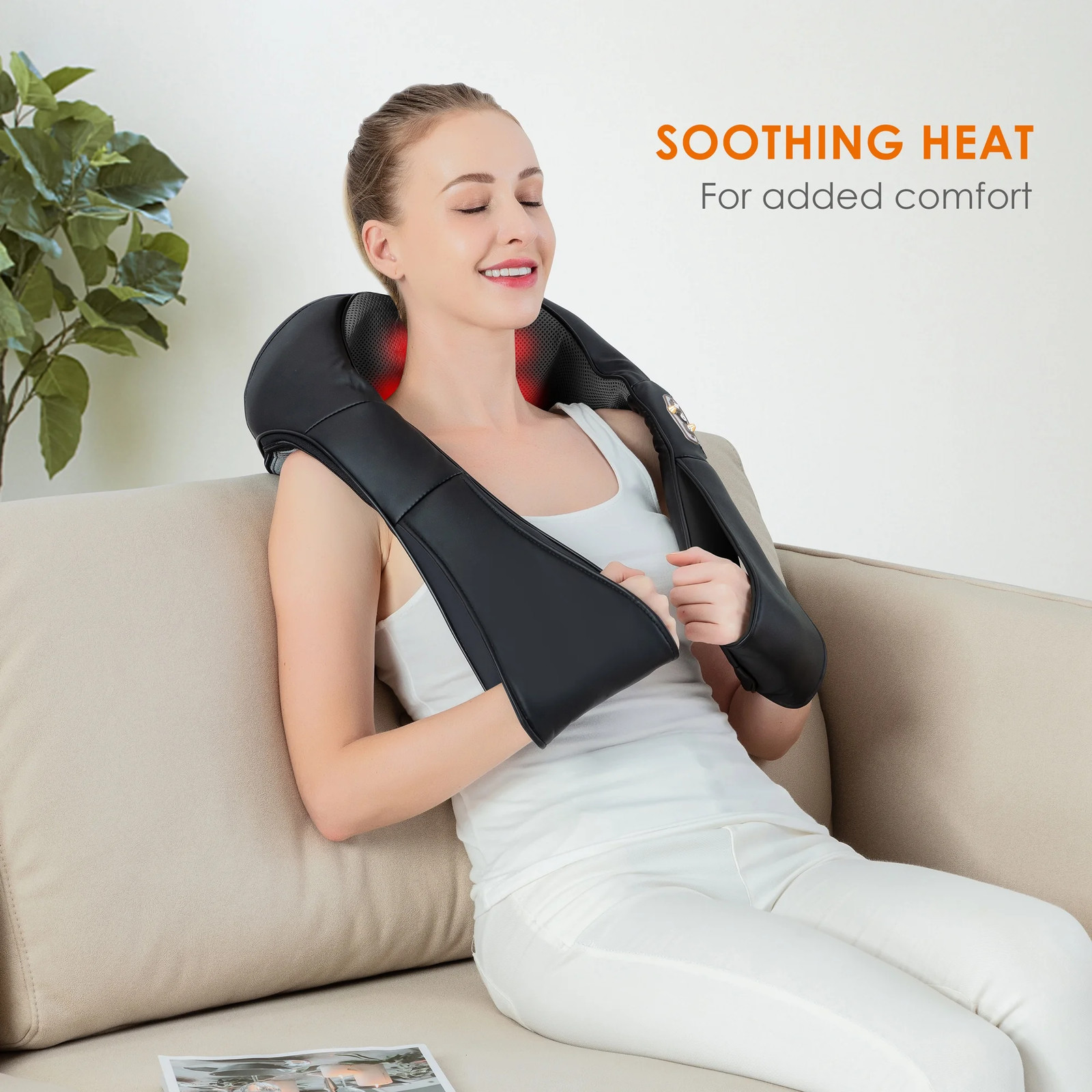 Shiatsu Shoulder Neck Massager with Heat, 4D Deep Kneading Back Massager Gifts f