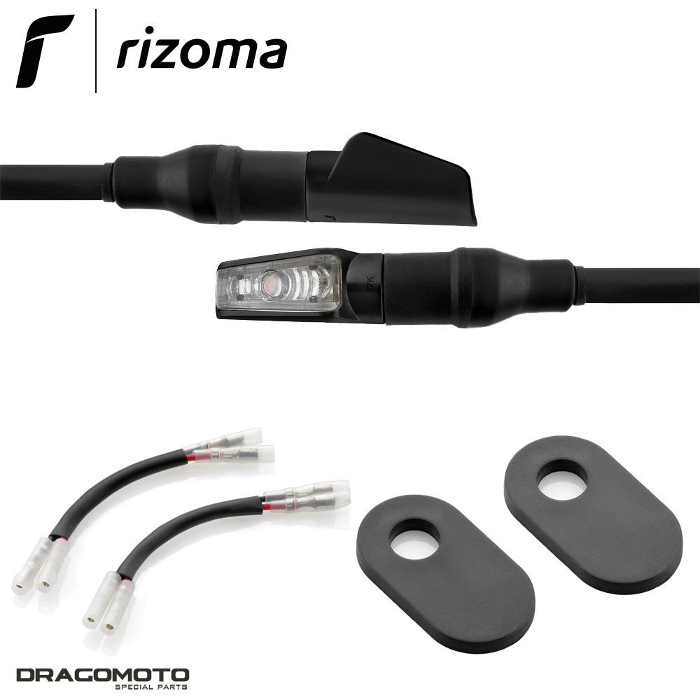 Clignotants Rizoma TS120B en aluminium noir pour Triumph Bonneville T120 Icon