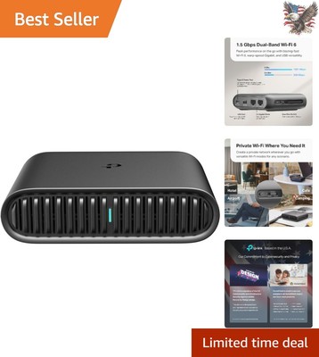 Wi-Fi 6 AX1500 Ultra-Portable Travel Router with USB-C & Multi-Mode Capability