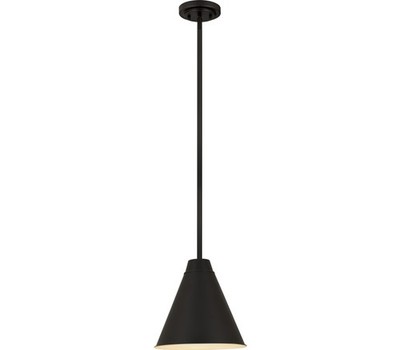 Z-Lite 6011P12-MB Eaton Pendant, 1-Light 100 Watts, Matte Black