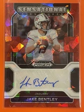 2023 Panini Prizm Draft Picks Jake Bentley Sensational Signatures Auto Red Ice