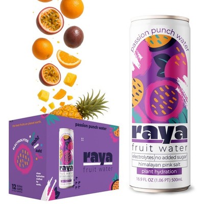 Fruit Water, Passion Fruit Punch, 16.9 fl oz (12-Pack)   46% Juice, No Added ...