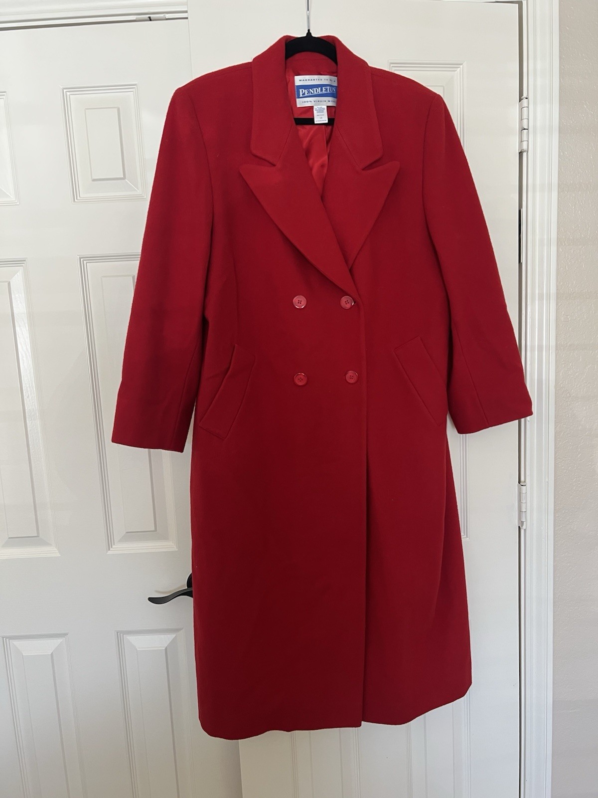 Pendleton 100% Virgin Wool Long Jacket Red 10 - image 1