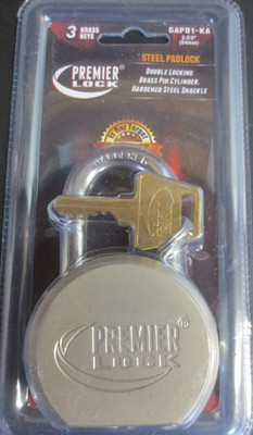 Premier Lock Keyed Padlock, 2-9/16-in Wide x 1-1/4-in Shackle- GAP01-KA