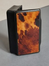 Compressed Horn Snuff Box with Scale Veneer, 19th Century Period.