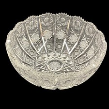 Bohemian Czech Crystal Bowl Hand Cut Queen Lace 24 Lead Glass 8"