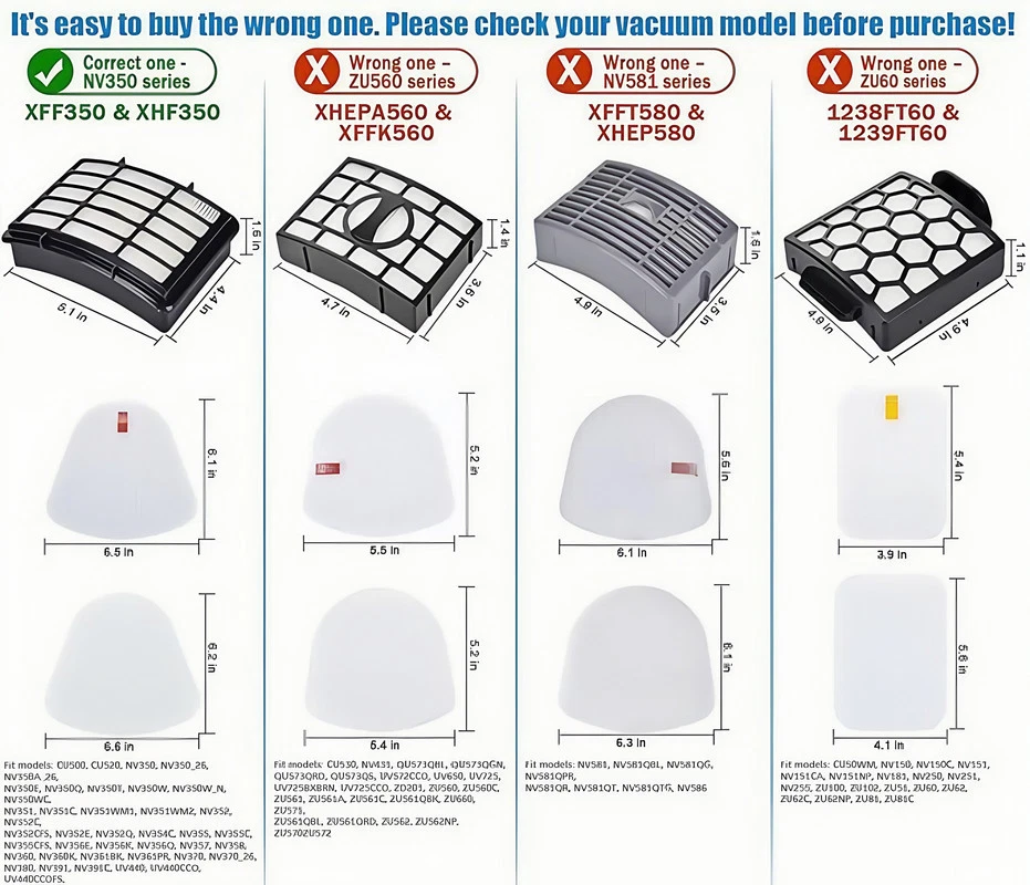 2 filtros Hepa 4 filtros de fieltro de espuma para Shark NV354C NV358BRN NV380 NV380C Foto 2 de 4