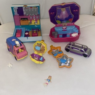 Polly Pocket Lot Pollyville Ice Cream Truck Compacts Twirling Free Shipping!