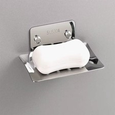 Soap Dish Tray Soap Holder Wall-Mounted Non-Porous Drain Soap Dish for Holding