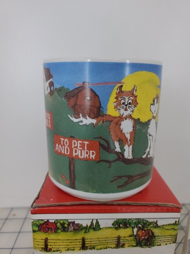 vintage BURMA-SHAVE ceramic coffee mug AdArt racy Cat Verse w/ box - Picture 4 of 14