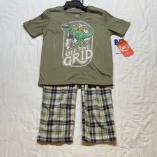 Wonder Nation Boys Off the Grid T-Rex Fleece Pajama Set Size 4/5 NWT
