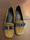 Liz Claiborne Loafers Womens 7.5 Suede Shoes Alberta Slip On Buckle Espresso — photo 1