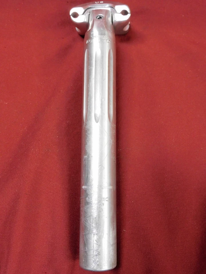 Tija de sillín Shimano Dura-Ace EX 1983 estriada plateada SP-7200 27,0 mm Foto 3 de 4