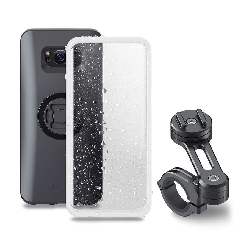 Support telephone moto guidon SP-CONNECT Moto Bundle et coque Samsung S8+ étanche