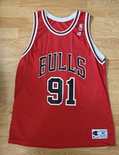 VTG Chicago Bulls Dennis Rodman Jersey Mens 48 Red NBA Basketball Champion 90s