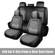 Car 5-seat Covers For Chevy Impala 2014-2020 Full Set Cushion Pad Gray Black