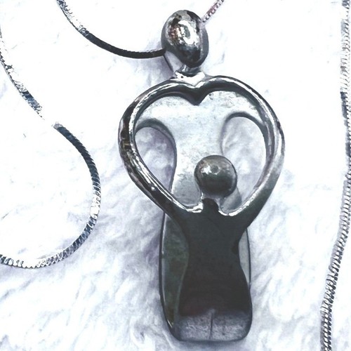 Sterling Silver Carolyn Pollack Necklace Mother and Child Heart Box Chain 24"8g
