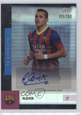 2025 Topps FC Barcelona Team Set Blue Rainbow Foil /150 Alexis Sanchez Auto 01ge