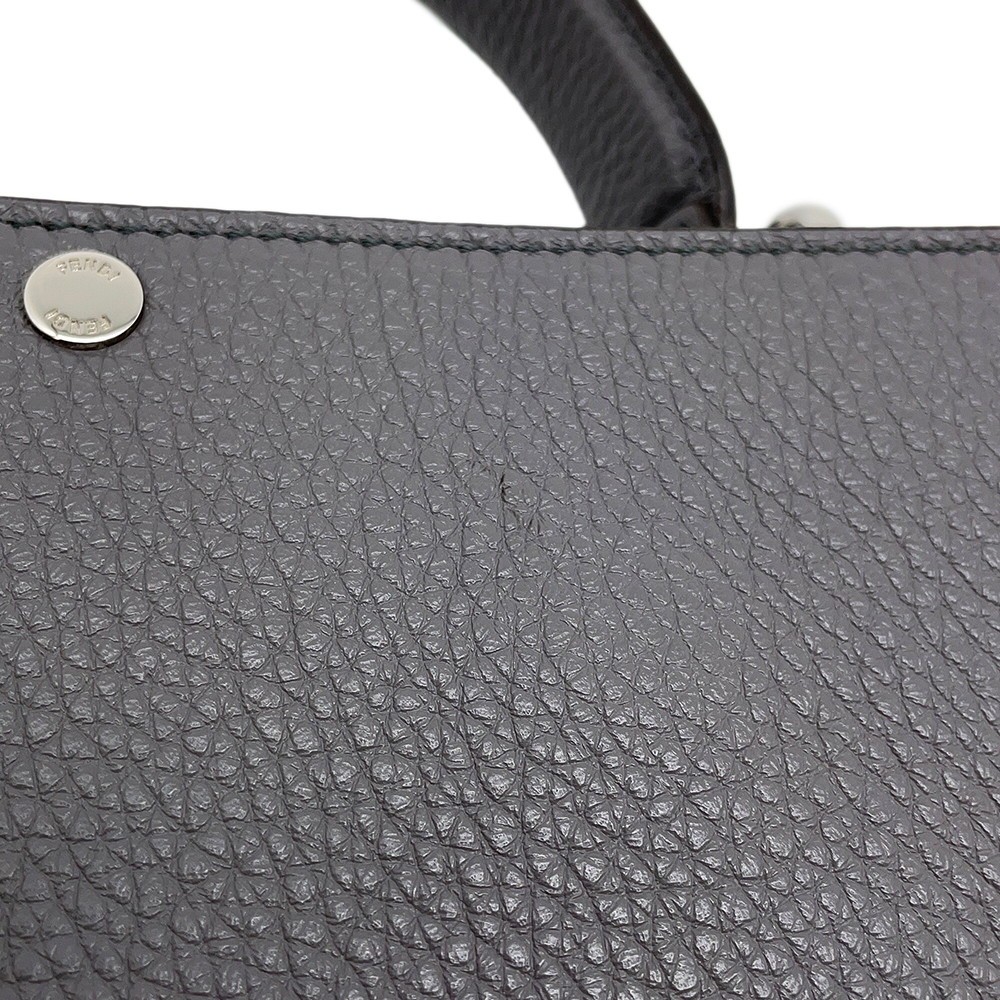 FENDI Peekaboo X-Lite Size Small Leather Gray 7VA611 | eBay