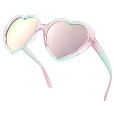 Polarized Heart Shaped Sunglasses for Women Girls Retro Oversized Sun Glasses...