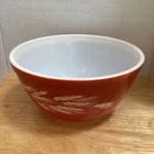 Vintage Pyrex Autumn Harvest Wheat Mixing Bowl #402 - 1.5 qt. Burnt Orange Color