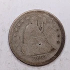 1864-S Seated Liberty Quarter, Good Circulated Collectible Coin, Store #QR1273.