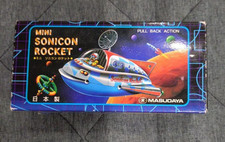 Masudaya Collection Mini Sonicon Rocket Vintage Tinplate Toy W/ Box Used Japan