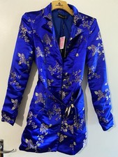 Blue, Pretty Little Thing Dress Short, Floral,Long Sleeve, Size AUS6, US2, EUR34