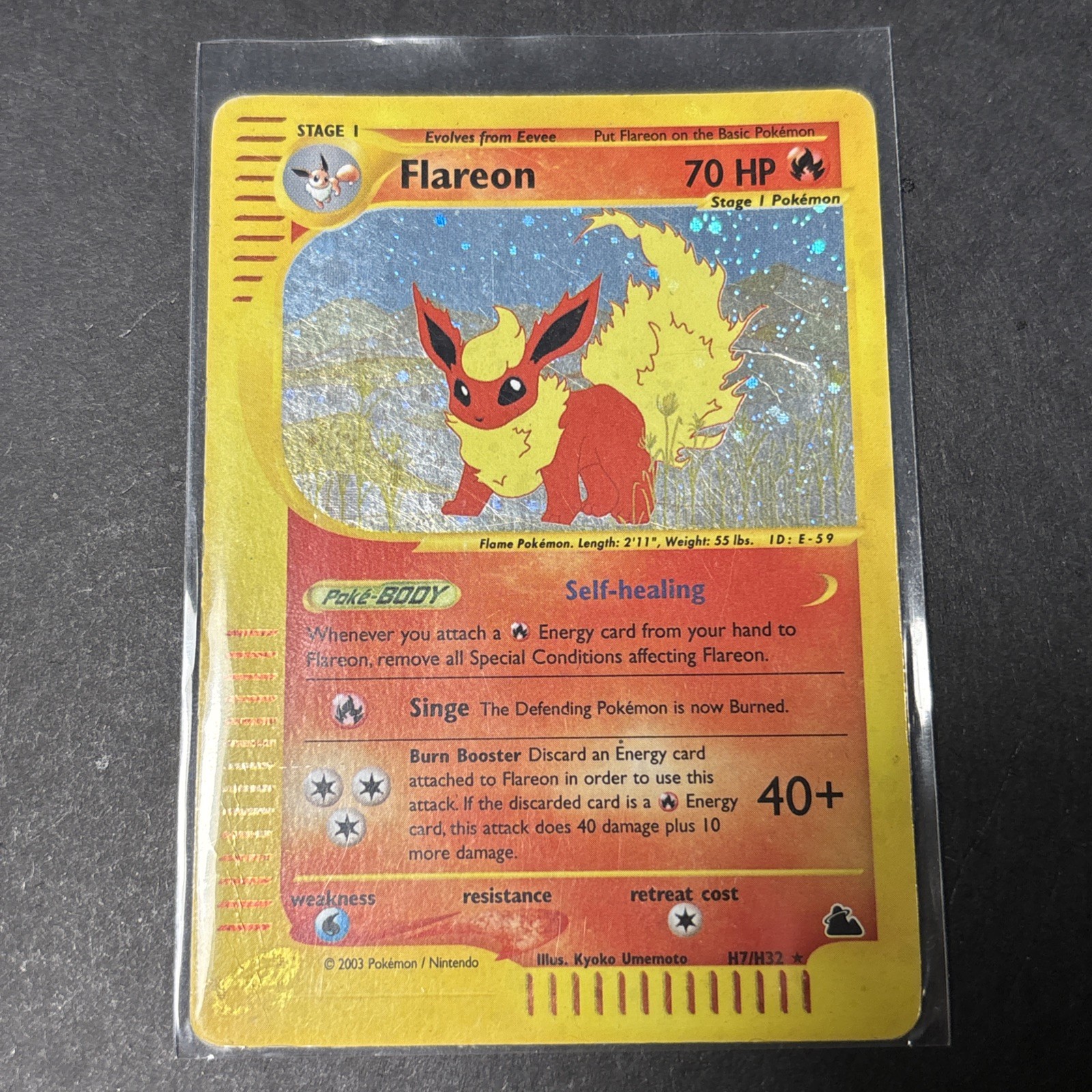 Flareon H7 Holo Skyridge 2003 - Vintage Card - Lightly Played -