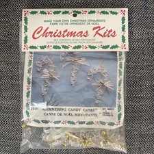 Vintage MERRI MAC Shimmering Candy Cane 20-01 Christmas Craft Ornament Kit New
