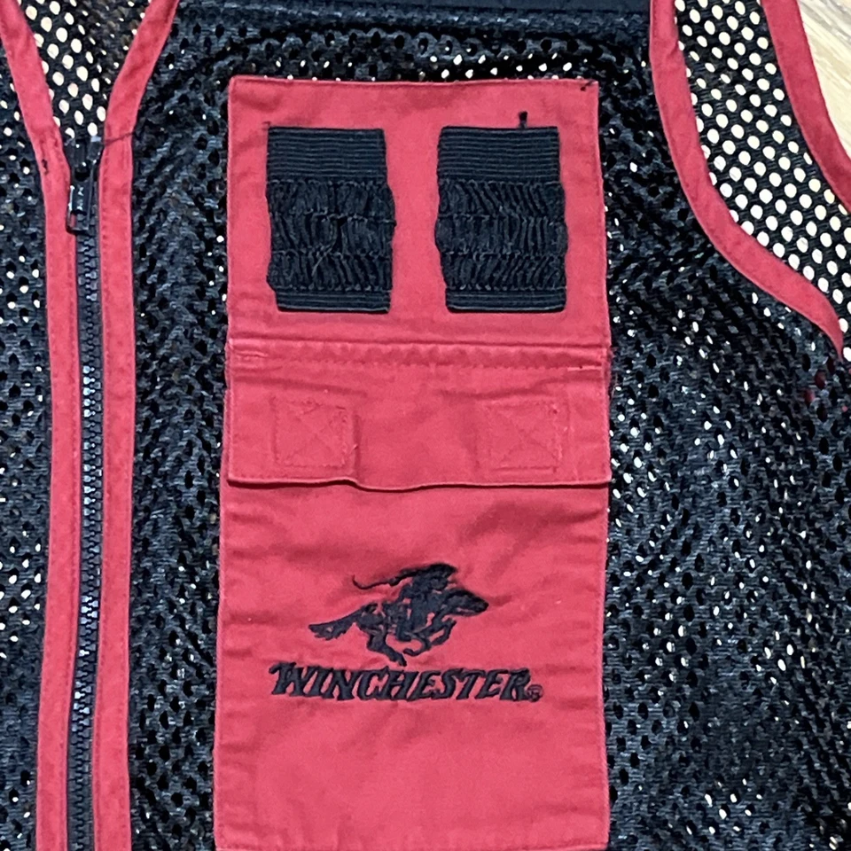 WINCHESTER Men Trap Skeet Shooting Hunt Vest SZ M  (38-40) Mesh Red JACKETS - Image 2 of 4