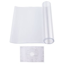 Uimoso Clear PVC Table Cover 16x32 Inch Plastic Desk Mat 1.5mm Thickness