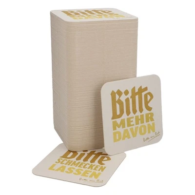 125x Bitburger Bier Bierdeckel Untersetzer 9x9 cm "Bitte mehr davon" Rückseite "