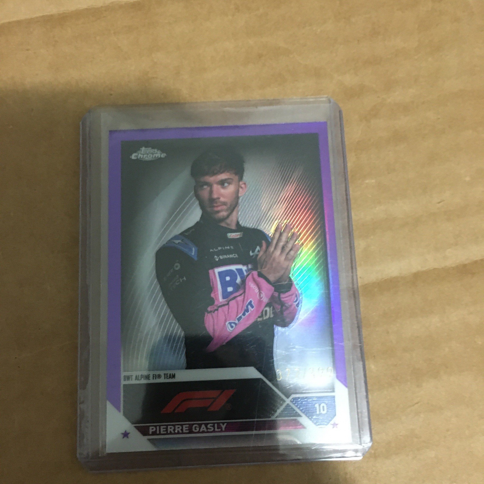 2023 Pierre Gasly Purple Refractor /399 Topps Chrome #52 Formula 1 F1