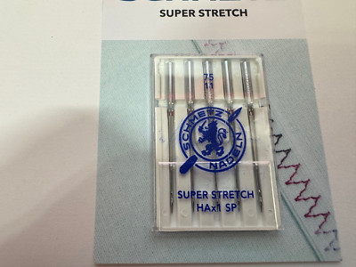 5 Nähmaschinennadeln Schmetz HAx1 SP Super Stretch Stärke 75 - Flachkolben