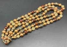 Vintage Multi Strand Necklace Natural  Beaded  18”