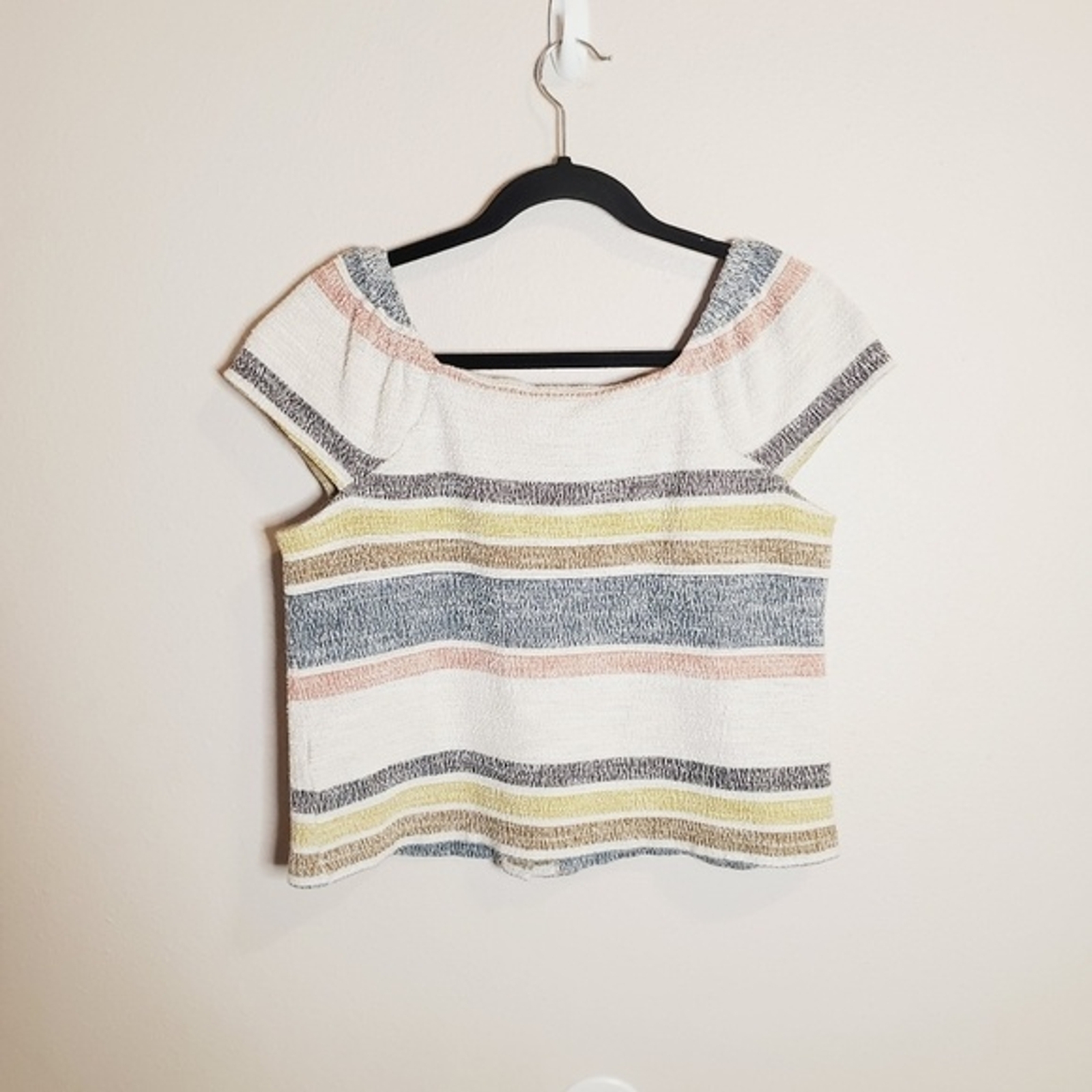 Texture & Thread Button-Front Top in Stripe size M - image 5