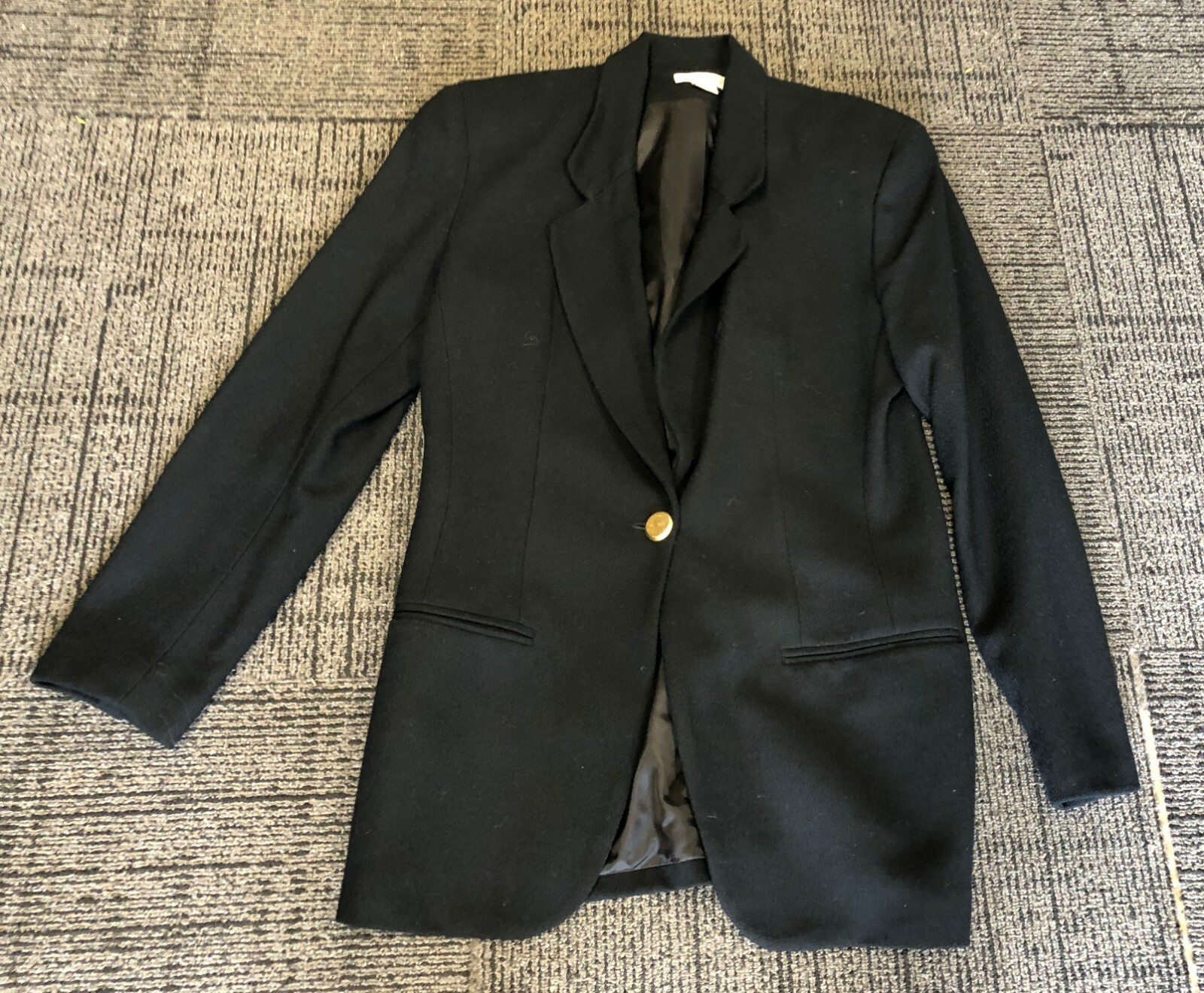 Talbots Black Wool Single Button Shoulder Pads Bu… - image 6