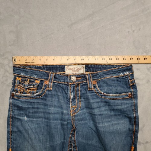 Big Star Jeans Women 30 Distressed Faded Denim LIV Boot Cut Thick Stitch Western - Picture 13 of 16