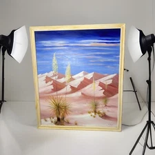 Oil Panting Rick Plumbley Desert Painting 36 x 30 Singed By Artist White Sands