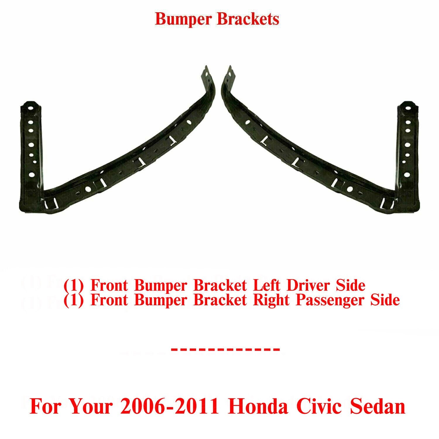 Front Bumper Cover Brackets Driver & Passenger Side For 06-11 Honda ...