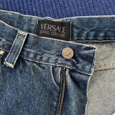 Vintage 90s Versace Jeans Couture Blue Stonewash Denim Mens 32x31