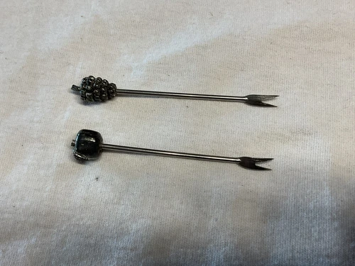 Set Of 2 Beautful Metal Fruit Cocktail Picks Appetizers Tapas Charcuterie