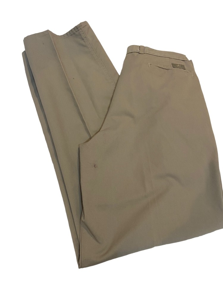 Vintage Levi's Officer Corps Chinos Mens 36x34 Beige Pleated Pockets Twill Zip